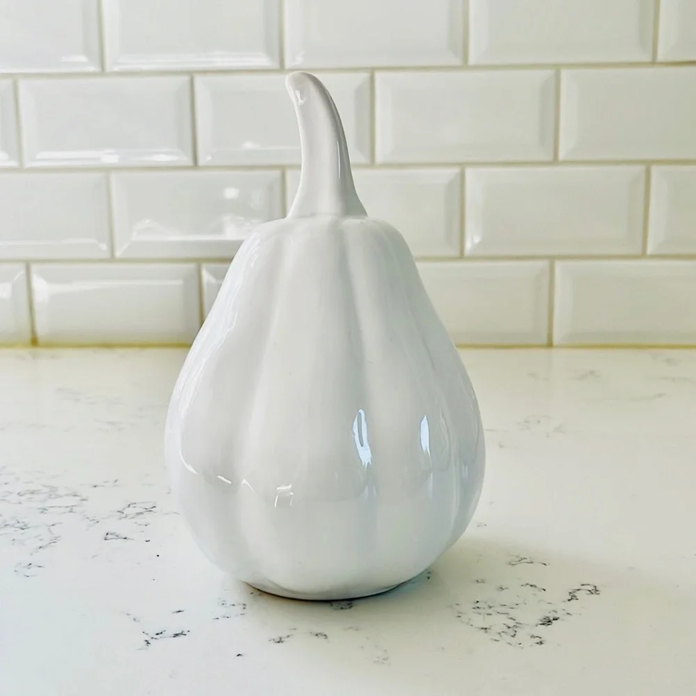 Crate&Barrel Small White Ceramic Gourd
